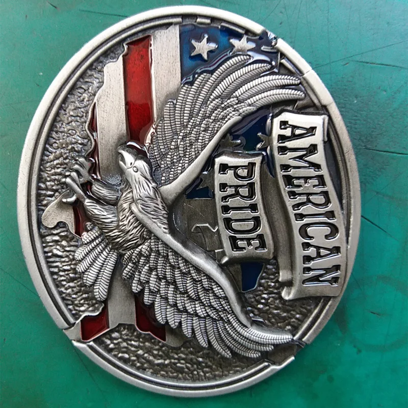 1Pcs American Pride Fly Eagle Western Cowboy Belt Buckle For Men