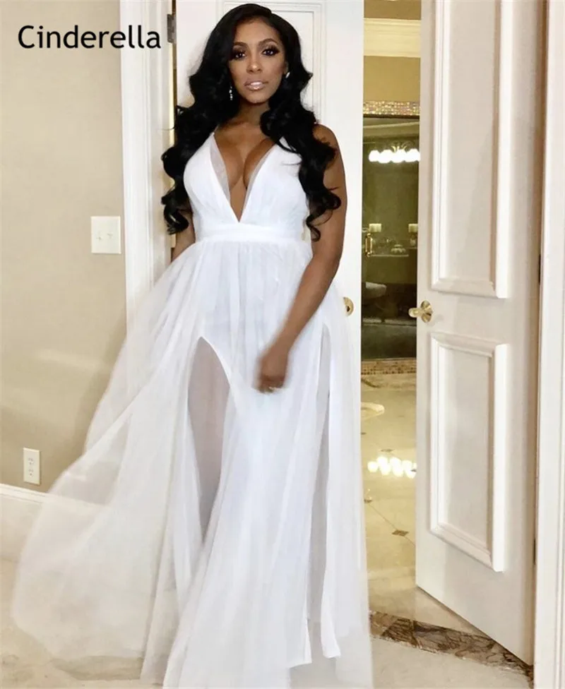 Cinderella Sexy Deep V-Neck Spaghetti Straps A-Line Side Slit Sweep Train Evening Dresses vestidos de fiesta de noche
Cinderella Sexy Deep V-Neck Spaghetti Straps A-Line Side Slit Sweep Train Evening Dresses vestidos de fiesta de noche