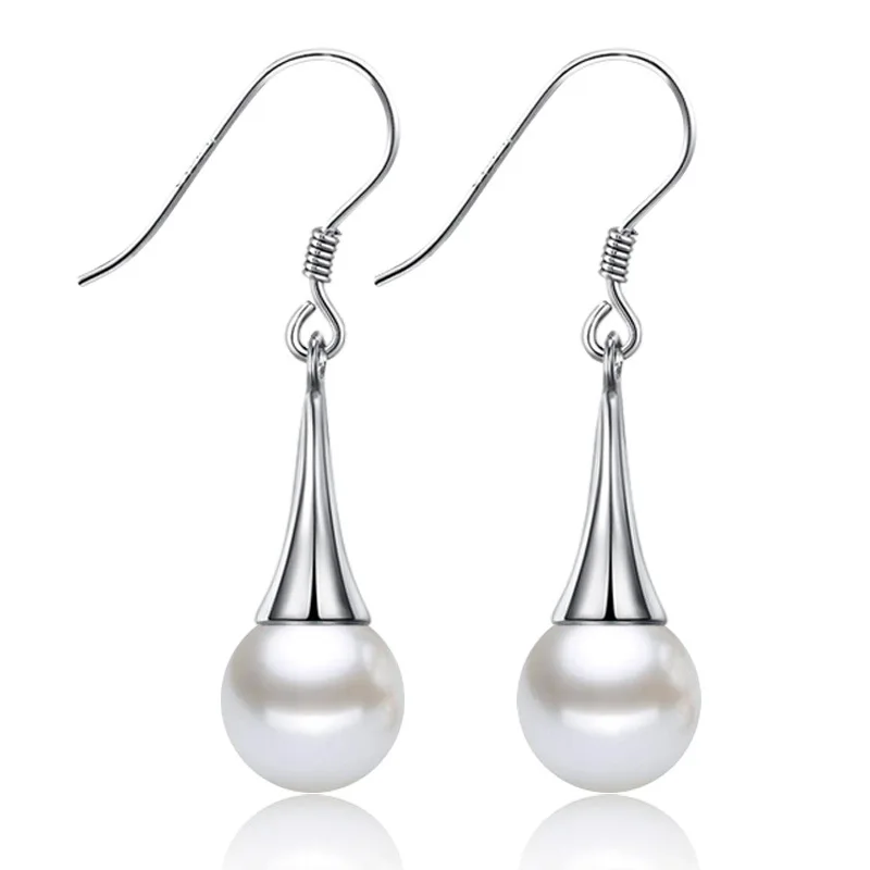 925 sterling silver fashion pearl ladies drop earrings jewelry female women Anti allergy birthday gift cheap
925 sterling silver fashion pearl ladies drop earrings jewelry female women Anti allergy birthday gift cheap