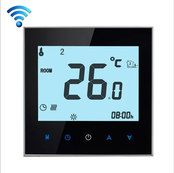 Touchscreen 5+2 Programmable Wifi Thermostat 2 Pipe Fan Coil Remote Controlled by Android and IOS Smart Phone in Home or Abroad
Touchscreen 5+2 Programmable Wifi Thermostat 2 Pipe Fan Coil Remote Controlled by Android and IOS Smart Phone in Home or Abroad
