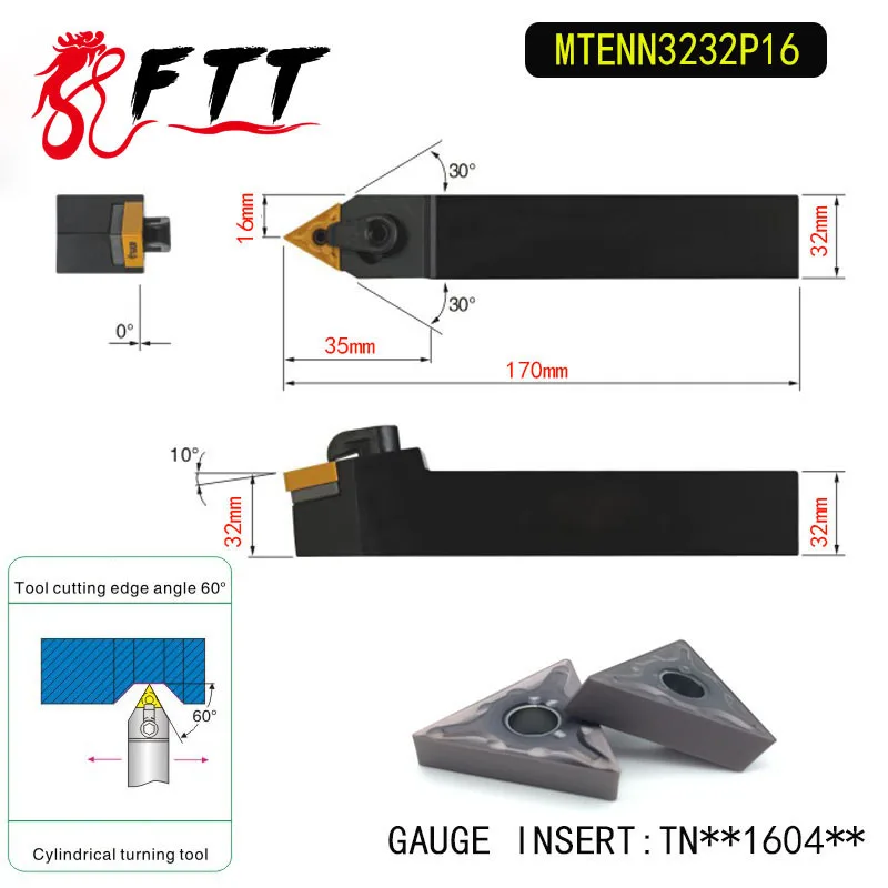 MTENN3232P16 60 Degrees External Turning Tool Holder For TNMG160404 TNMG160408 Used on CNC Lathe Machine
MTENN3232P16 60 Degrees External Turning Tool Holder For TNMG160404 TNMG160408 Used on CNC Lathe Machine