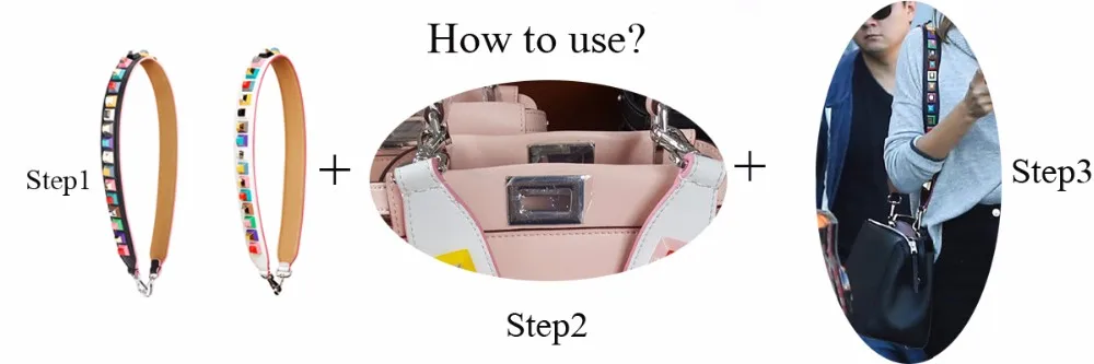 Rivet Handbags Belts Women Bags Strap Flower Design Parts Genuine Leather Bag P1715 | Багаж и сумки
