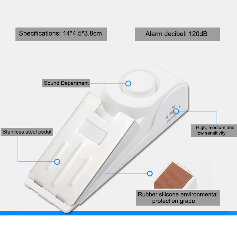 Hot Sale Security Door Stop Alarm Intelligent Stopper Portable Alert Burglar For Traveling Office Home Hotel
Hot Sale Security Door Stop Alarm Intelligent Stopper Portable Alert Burglar For Traveling Office Home Hotel