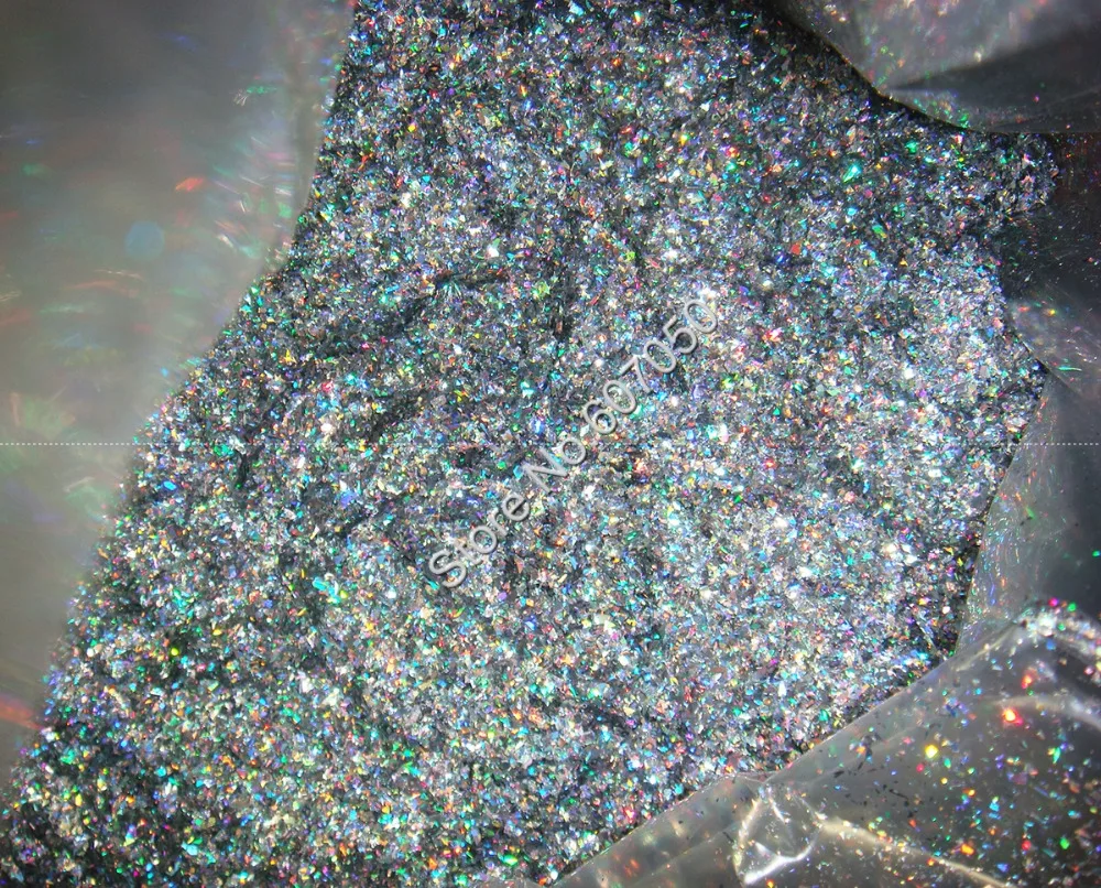 Solvent Resistant Holographic Glitter Irregular Mylar Flakes Laser Silver Galaxy Effect for Nail Polish Art Glitter Craft
Solvent Resistant Holographic Glitter Irregular Mylar Flakes Laser Silver Galaxy Effect for Nail Polish Art Glitter Craft