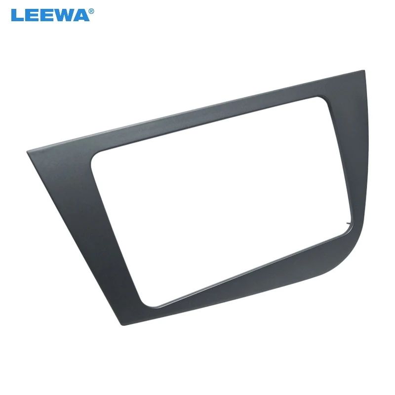 LEEWA серый автомобильный 2 Din аудио радио Fascia рамка для Seat Leon 2005 2011 левая рука