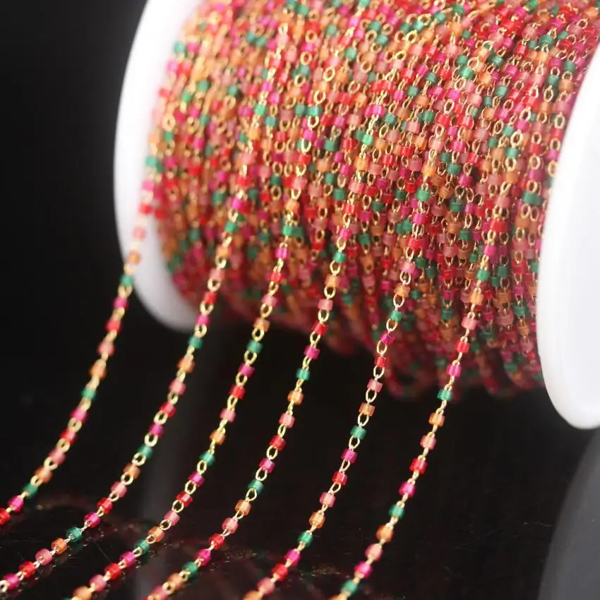 NEW! Mix Color Japanese seed beads Rosary Chain,Gold Plated Brass Wire Wrapped Miyuki Delica Glass beaded Chain Necklace Jewelry
NEW! Mix Color Japanese seed beads Rosary Chain,Gold Plated Brass Wire Wrapped Miyuki Delica Glass beaded Chain Necklace Jewelry