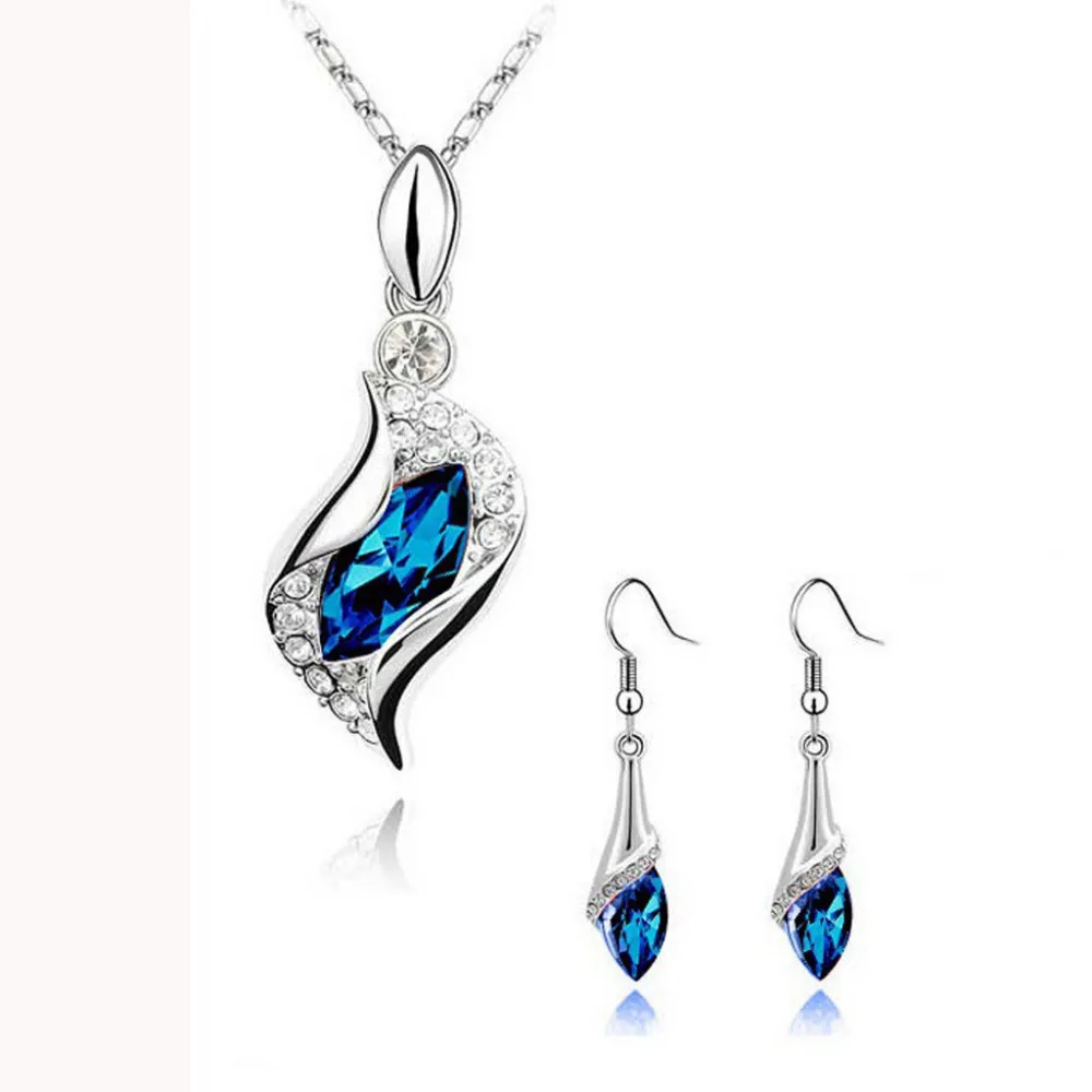 Fashion Women's Jewelry Crystal Rhinestone Pendant Set Crystal Water Drop Pendant Necklace Female Decoration Stud Earrings L0305
Fashion Women's Jewelry Crystal Rhinestone Pendant Set Crystal Water Drop Pendant Necklace Female Decoration Stud Earrings L0305