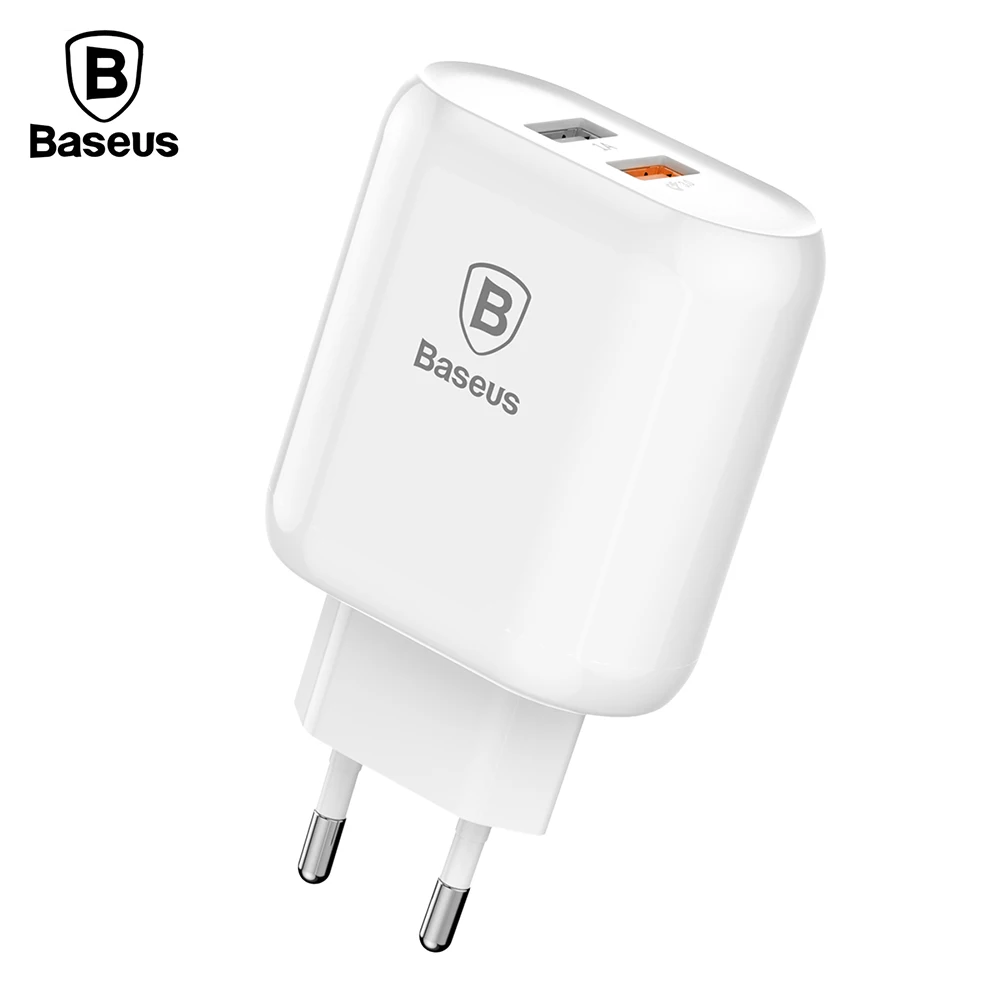 Baseus Bojure серия EU Plug Dual USB QC3.0 быстрое зарядное устройство 23 вт универсальное для
