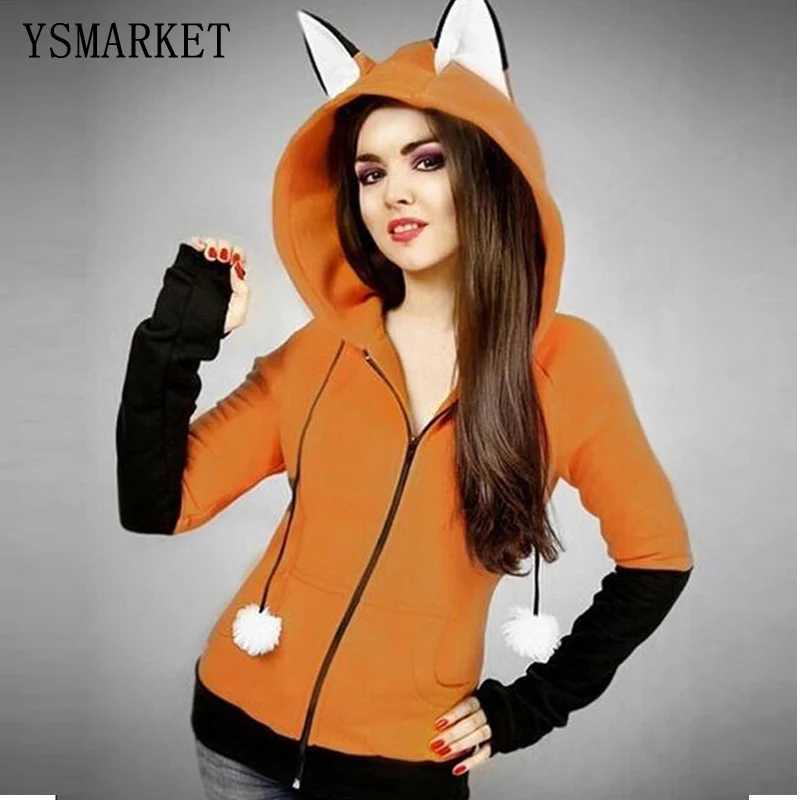 YSMARKET Fox Sweatshirt Women Hoodies Long Sleeve Patchwork Rabbit Ear Hooded Sweatshirts Female Lady Autumn Hoodie Coat E201708
YSMARKET Fox Sweatshirt Women Hoodies Long Sleeve Patchwork Rabbit Ear Hooded Sweatshirts Female Lady Autumn Hoodie Coat E201708