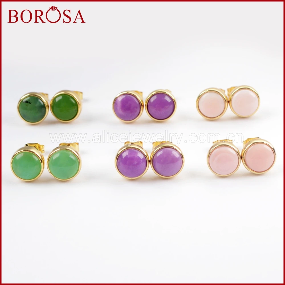 BOROSA Fashion 5 pair Round Gold Color Multi-kind Stone Druzy Bezel Stud Earrings For Women DIYZ G0259
BOROSA Fashion 5 pair Round Gold Color Multi-kind Stone Druzy Bezel Stud Earrings For Women DIYZ G0259