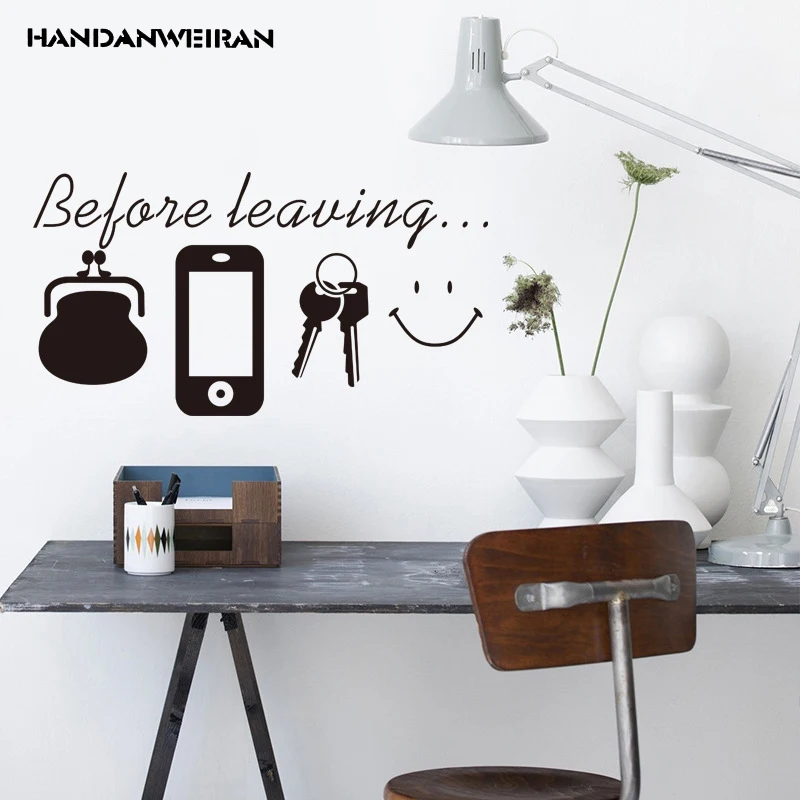 Free Shipping 1PCS "Before leaving."" Key bag Decorative sticker Entrance Of The Office Decorative Wall Stickers 22*13CM
Free Shipping 1PCS "Before leaving."" Key bag Decorative sticker Entrance Of The Office Decorative Wall Stickers 22*13CM