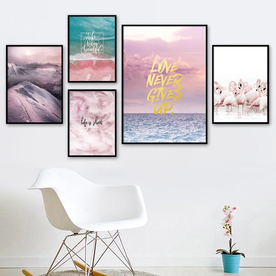 Mountain Sea Beach Pink Feather Flamingo Wall Art Canvas Painting Nordic Posters And Prints Wall Pictures For Living Room Decor
Mountain Sea Beach Pink Feather Flamingo Wall Art Canvas Painting Nordic Posters And Prints Wall Pictures For Living Room Decor