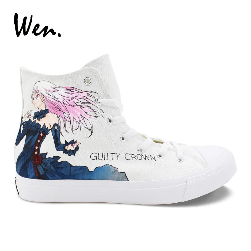 Wen Design Women Men White Shoes Anime Hand Painted Guilty Crown High Top Girls Canvas Shoes Boys Sneakers Skateboard
Wen Design Women Men White Shoes Anime Hand Painted Guilty Crown High Top Girls Canvas Shoes Boys Sneakers Skateboard