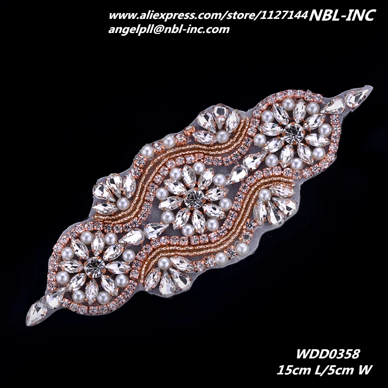 Rose gold crystal bridal beaded rhinestone applique patch for wedding dress garments bag WDD0358
Rose gold crystal bridal beaded rhinestone applique patch for wedding dress garments bag WDD0358