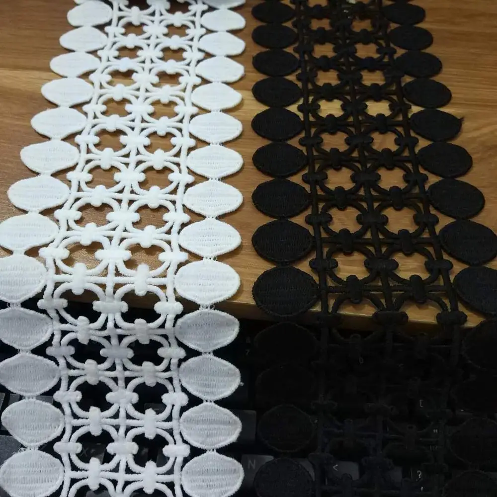 8cm and 10.5cm width Polyester Embroidered Lace Ribbon for Garments Hometexile Curtain Decors DIY Black lace trims Accessories
8cm and 10.5cm width Polyester Embroidered Lace Ribbon for Garments Hometexile Curtain Decors DIY Black lace trims Accessories