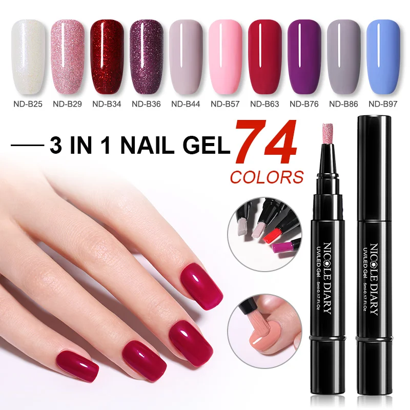 NICOLE DIARY one step gel Nail Varnish Pen Glitter 3 In 1 Nail Art Color Gel Polish Hybrid Easy To Use UV Gel Paint Glue
NICOLE DIARY one step gel Nail Varnish Pen Glitter 3 In 1 Nail Art Color Gel Polish Hybrid Easy To Use UV Gel Paint Glue