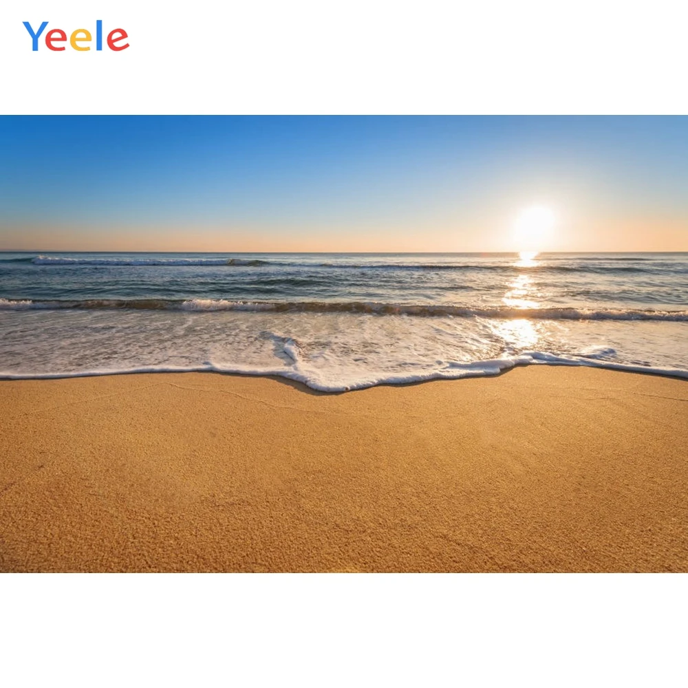 

Yeele Beach Seaside Photography Backdrops Wedding For The Photo Studio Sunset Waves Scenery Customized Photographic Backgrounds