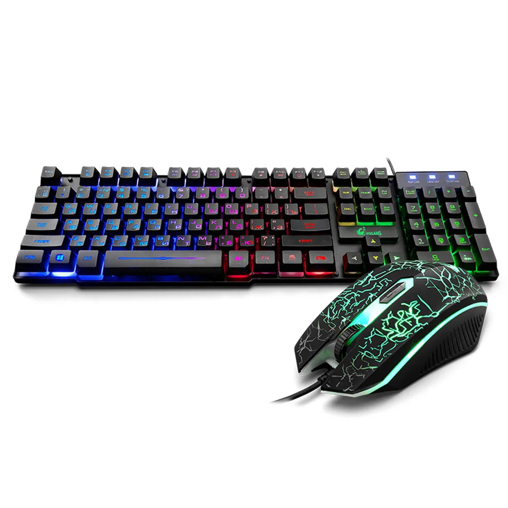 2019 New T5 Rainbow Backlight Usb Ergonomic Gaming English Russian Keyboard And Mouse Set Professional gaming hot sell
2019 New T5 Rainbow Backlight Usb Ergonomic Gaming English Russian Keyboard And Mouse Set Professional gaming hot sell