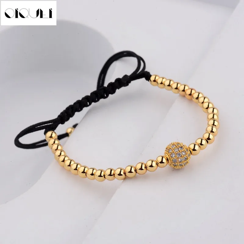 OIQUEI Cubic Zirconia Disco Balls Braided Macrame Bracelet Men Women 4mm Gold Copper Beads Charms Bracelets&Bangles Jewelry Gift
OIQUEI Cubic Zirconia Disco Balls Braided Macrame Bracelet Men Women 4mm Gold Copper Beads Charms Bracelets&Bangles Jewelry Gift