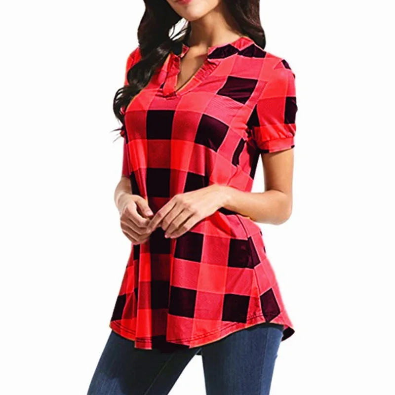 Fashion Casual Plaid Blouses Woman 2019 Plus Size Top Short Sleeve Summer Cotton Shirt Blouse Femme
Fashion Casual Plaid Blouses Woman 2019 Plus Size Top Short Sleeve Summer Cotton Shirt Blouse Femme