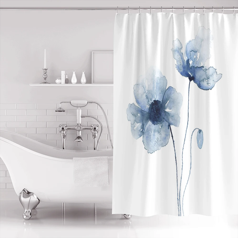 Blue Watercolor Poppies Extra Long Fabric Bath Shower Curtains Bathroom Decor Sets with Hooks
Blue Watercolor Poppies Extra Long Fabric Bath Shower Curtains Bathroom Decor Sets with Hooks