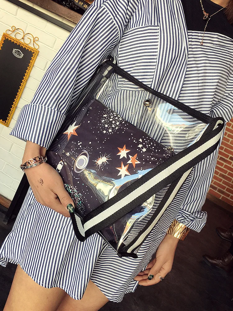 2018 New Fashion Transparent Bags for Women Messenger Bags Clear Pudding Shoulder Beach Bag Bolsa Fashion Transparent Handbags
2018 New Fashion Transparent Bags for Women Messenger Bags Clear Pudding Shoulder Beach Bag Bolsa Fashion Transparent Handbags