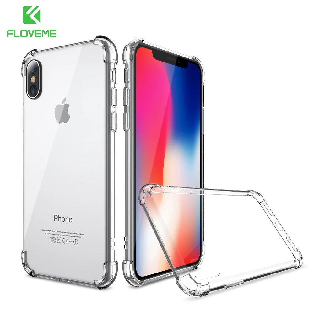 Новинка 2017 Роскошный чехол FLOVEME для iPhone X прозрачный 8 6 6S Plus 7 противоударный
