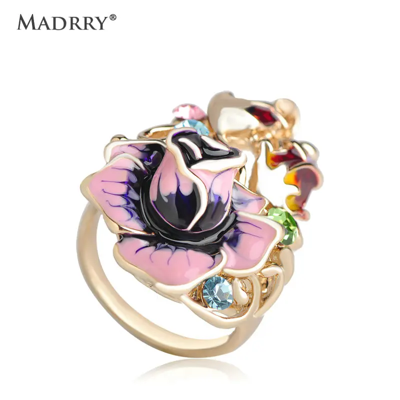 Madrry Rose Flower Hollow Big Size Rings Enamel Tin Alloy For Women Gold Color Party Wedding Anillos Feminino Bijuterias gothic
Madrry Rose Flower Hollow Big Size Rings Enamel Tin Alloy For Women Gold Color Party Wedding Anillos Feminino Bijuterias gothic