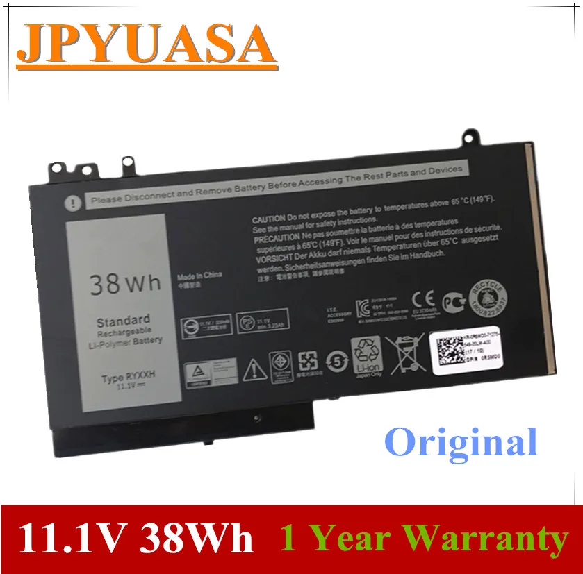 7XINbox 11.1V 38Wh Original RYXXH 5TFCY 09P4D2 Laptop Battery For Dell Latitude 12 5000 3160 E5250 E5450 E5550
7XINbox 11.1V 38Wh Original RYXXH 5TFCY 09P4D2 Laptop Battery For Dell Latitude 12 5000 3160 E5250 E5450 E5550