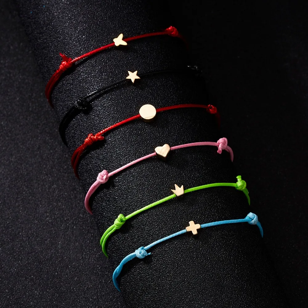 Make a Wish Crown Five-stars Cross Heart Woven Paper Card Bracelet Adjustable Lucky Red String Bracelets Femme Jewelry
Make a Wish Crown Five-stars Cross Heart Woven Paper Card Bracelet Adjustable Lucky Red String Bracelets Femme Jewelry