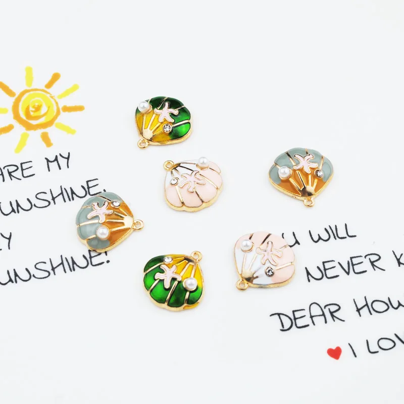 10 PC/Lot Enamel Shell Charm For Women Necklace Bracelet Making Cute Shell Pendant Charm With Rhinestone Imitation Pearl
10 PC/Lot Enamel Shell Charm For Women Necklace Bracelet Making Cute Shell Pendant Charm With Rhinestone Imitation Pearl