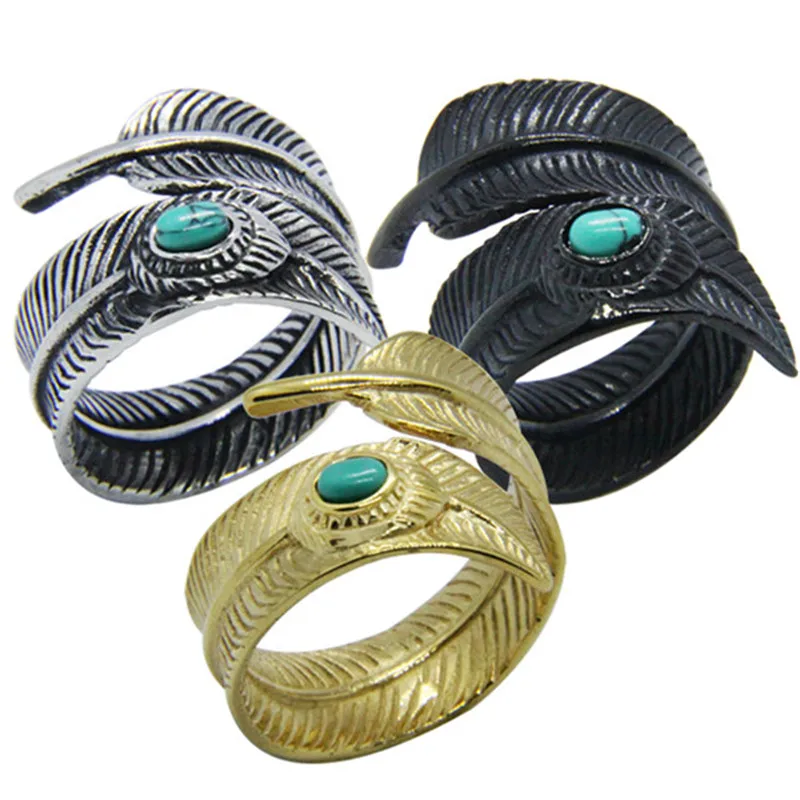5pcs/lot Size 7-13 Golden Black Feather Ring 316L Stainless Steel Jewelry Punk Style Blue Stone Unisex Ring
5pcs/lot Size 7-13 Golden Black Feather Ring 316L Stainless Steel Jewelry Punk Style Blue Stone Unisex Ring