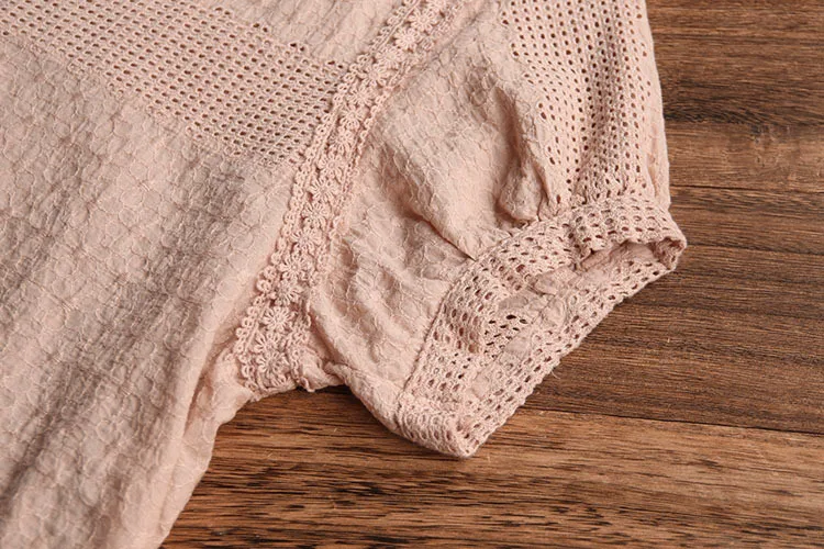 6100 Summer Women Japan Style Loose Hollow Embroidery Short Sleeve T-Shirt Women Vintage Solid Color O-Neck T-Shirts
6100 Summer Women Japan Style Loose Hollow Embroidery Short Sleeve T-Shirt Women Vintage Solid Color O-Neck T-Shirts
