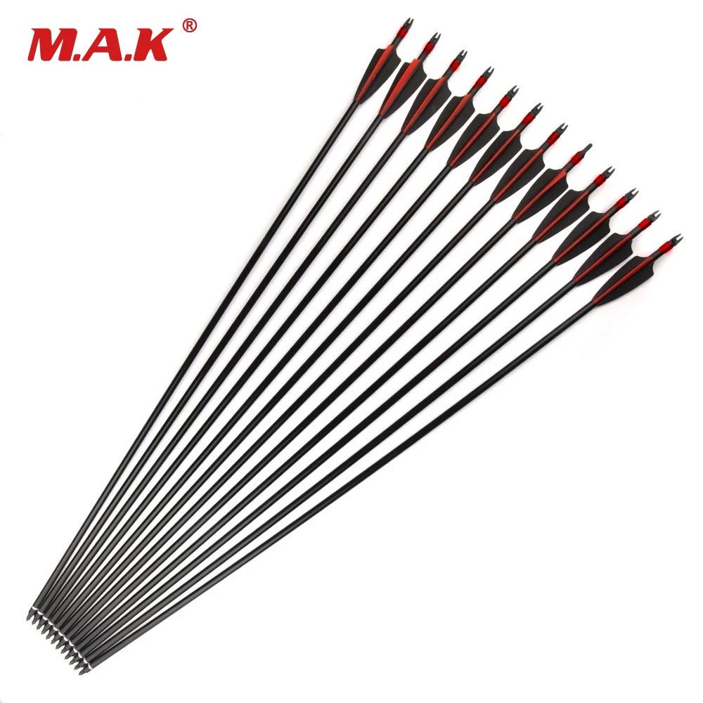 6/12/18/24pcs Archery 30 inches Mixed Carbon Arrows Fletching 7.8mm For Recurve/Compound Bow Hunting 
6/12/18/24pcs Archery 30 inches Mixed Carbon Arrows Fletching 7.8mm For Recurve/Compound Bow Hunting