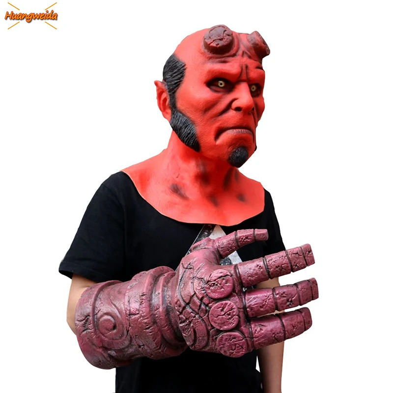 Hellboy костюмная маска косплей мужской латексный шлем на все лицо, перчатки супергероев, реквизит для вечевечерние НКИ на Хэллоуин, маска Hellboy ...
Hellboy костюмная маска косплей мужской латексный шлем на все лицо, перчатки супергероев, реквизит для вечевечерние НКИ на Хэллоуин, маска Hellboy ...