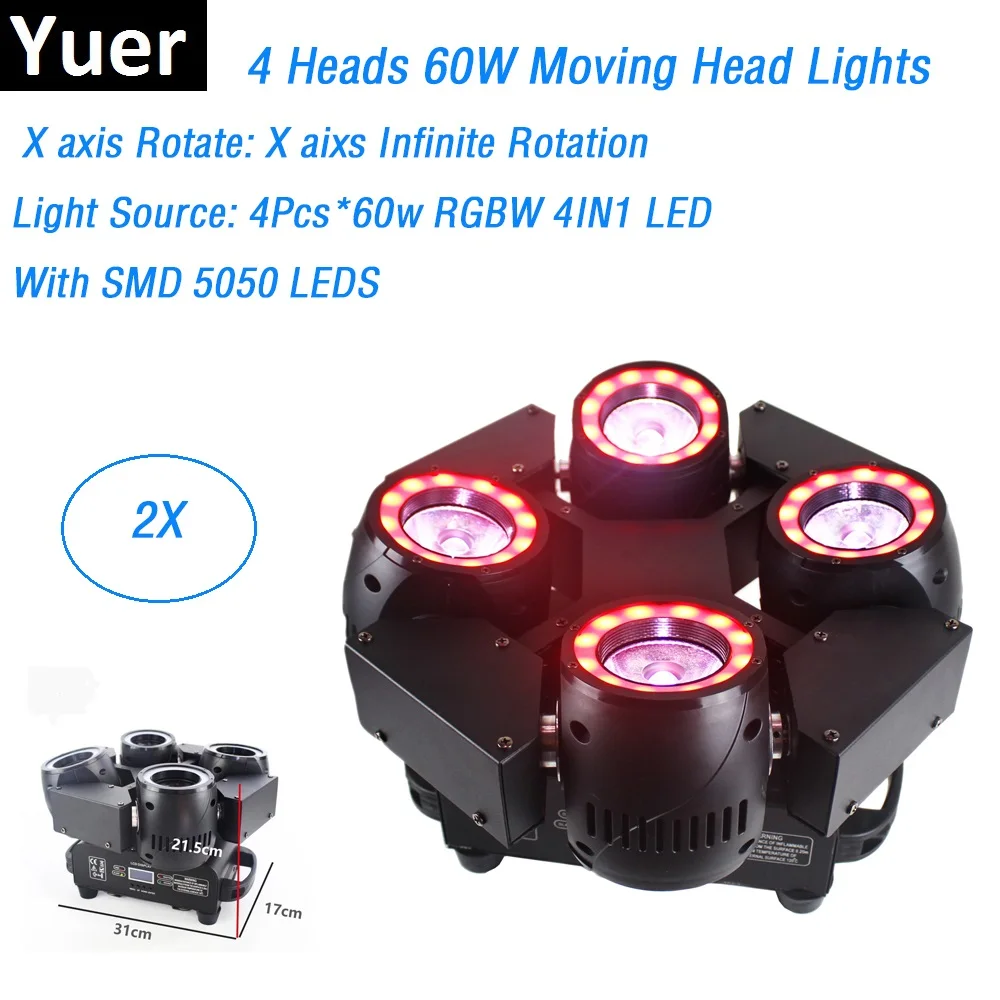 2Pcs/Lot LED Moving Head Lights RGBW Quad Color 4X60W LED Beam Lights Perfect For Mobile DJ Party Nightclubs Fast Shipping
2Pcs/Lot LED Moving Head Lights RGBW Quad Color 4X60W LED Beam Lights Perfect For Mobile DJ Party Nightclubs Fast Shipping