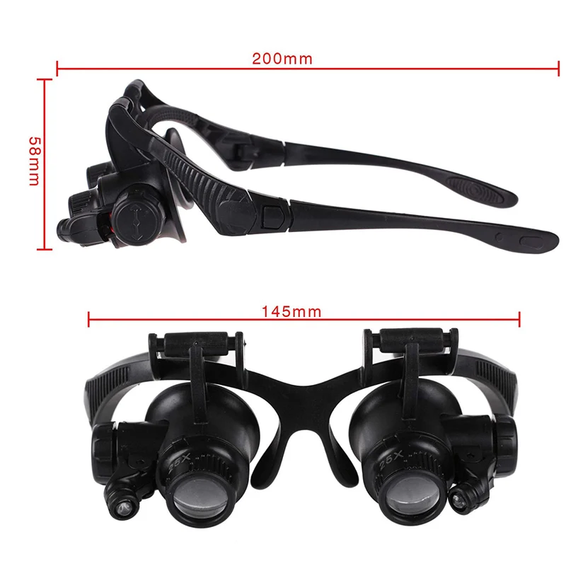 Jyrkior Double Eye Watch Repair Magnifier Loupe Jeweler Magnifying Glasses Tool Set With LED Light 10X 15X 20X 25X
Jyrkior Double Eye Watch Repair Magnifier Loupe Jeweler Magnifying Glasses Tool Set With LED Light 10X 15X 20X 25X