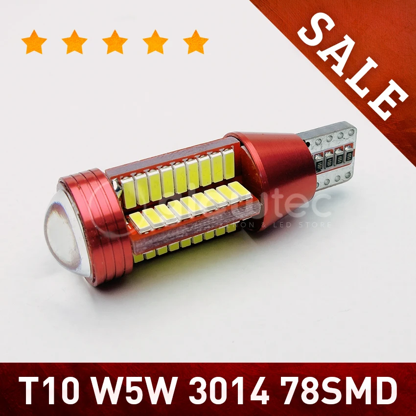 1 PC T10 W5W 3014 78SMD With len CANbus No Error LED Light For Car light Side lights Bulb GLOWTEC
1 PC T10 W5W 3014 78SMD With len CANbus No Error LED Light For Car light Side lights Bulb GLOWTEC