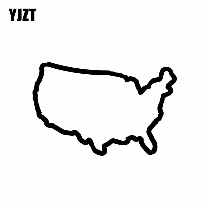 

YJZT, 14,8 см * 9,6 см, США, контурная карта трека, креативная фотонаклейка для автомобиля, черная/Серебристая графическая фотография