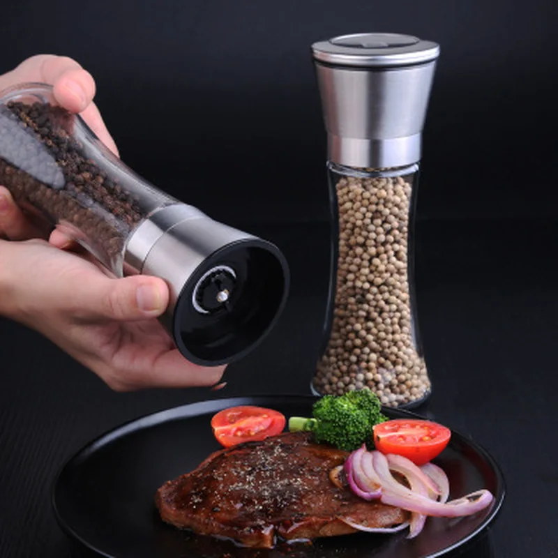 304 Stainless Steel Pepper Adjustable Thickness Grinder Ceramic Grinding Core Glass Bottle Pepper Flavoring Jar Kitchen Supplies
304 Stainless Steel Pepper Adjustable Thickness Grinder Ceramic Grinding Core Glass Bottle Pepper Flavoring Jar Kitchen Supplies