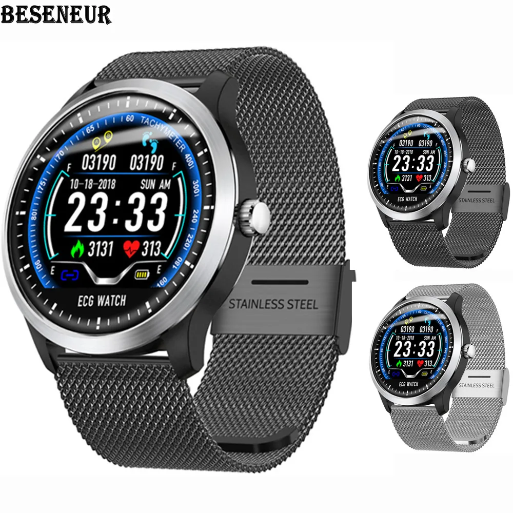 Beseneur Смарт часы ЭКГ Поддержка Heart Rate Monitor кровяное Давление Bluetooth 4 0 IP67