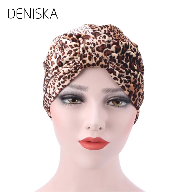 DENISKA New Bandanas Women Floral Print Muslim Stretch Turban Headwear Lady Chemo Hair Warp Beanie | Аксессуары для одежды