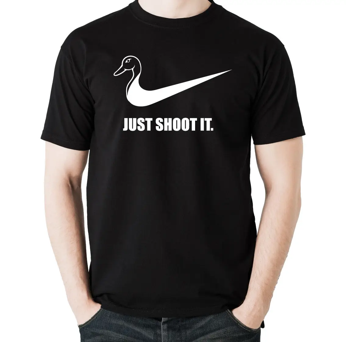Просто Shoot It Мужская забавная охотничья футболка игра бесплатная доставка Топы