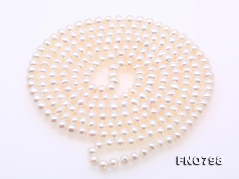 67inches Long Pearl Jewellery Top Quality White Color AAA 7-8MM Flat Round Freshwater Pearl Necklace Fashion Women Gift
67inches Long Pearl Jewellery Top Quality White Color AAA 7-8MM Flat Round Freshwater Pearl Necklace Fashion Women Gift