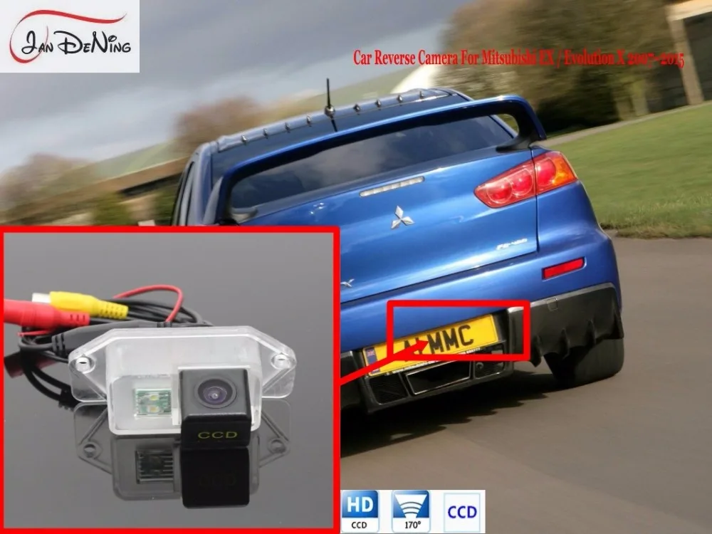

JanDeNing License Plate Light OEM HD CCD Car Rear View Parking/Backup Reverse Camera For Mitsubishi EX/Evolution X 2007-2015