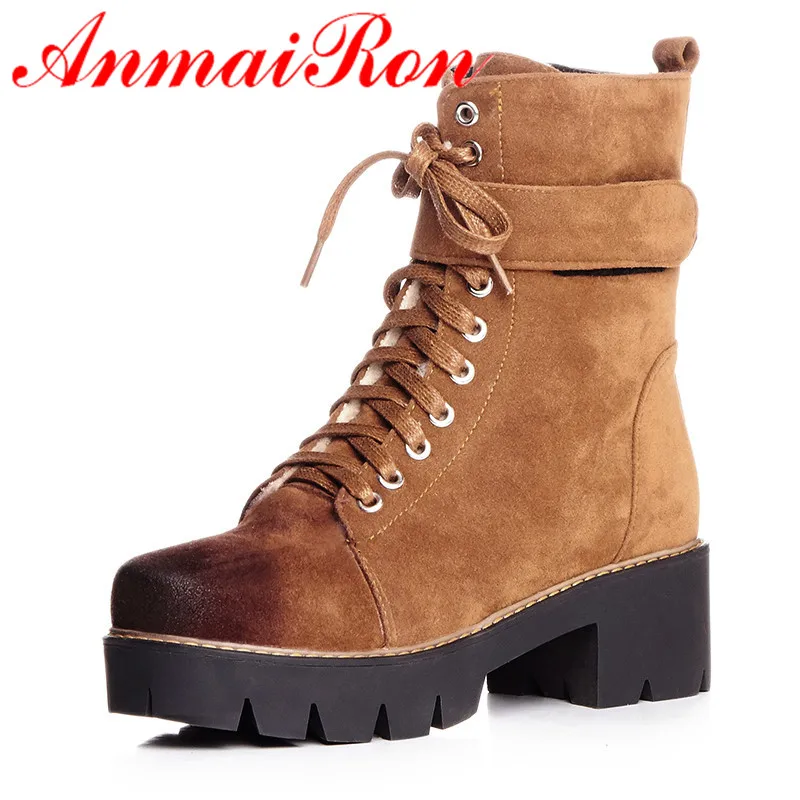 ANMAIRON Ankle Boots for Women Round Toe Platform Shoes Woman Autumn/Winter Boots Flock Square Heel Black 2Colors Fashion Shoes
ANMAIRON Ankle Boots for Women Round Toe Platform Shoes Woman Autumn/Winter Boots Flock Square Heel Black 2Colors Fashion Shoes