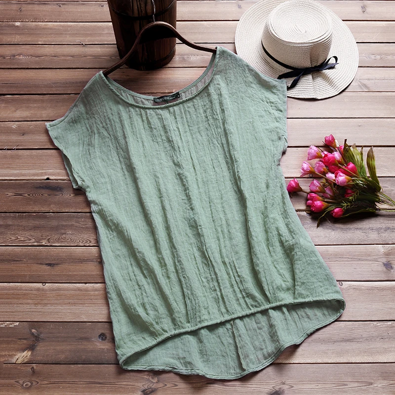 ZANZEA 2022 Summer Blouse WomenO Neck Short Sleeve Cotton Linen Loose Solid Irregular Hem Baggy Party Shirt Work Tops
ZANZEA 2022 Summer Blouse WomenO Neck Short Sleeve Cotton Linen Loose Solid Irregular Hem Baggy Party Shirt Work Tops