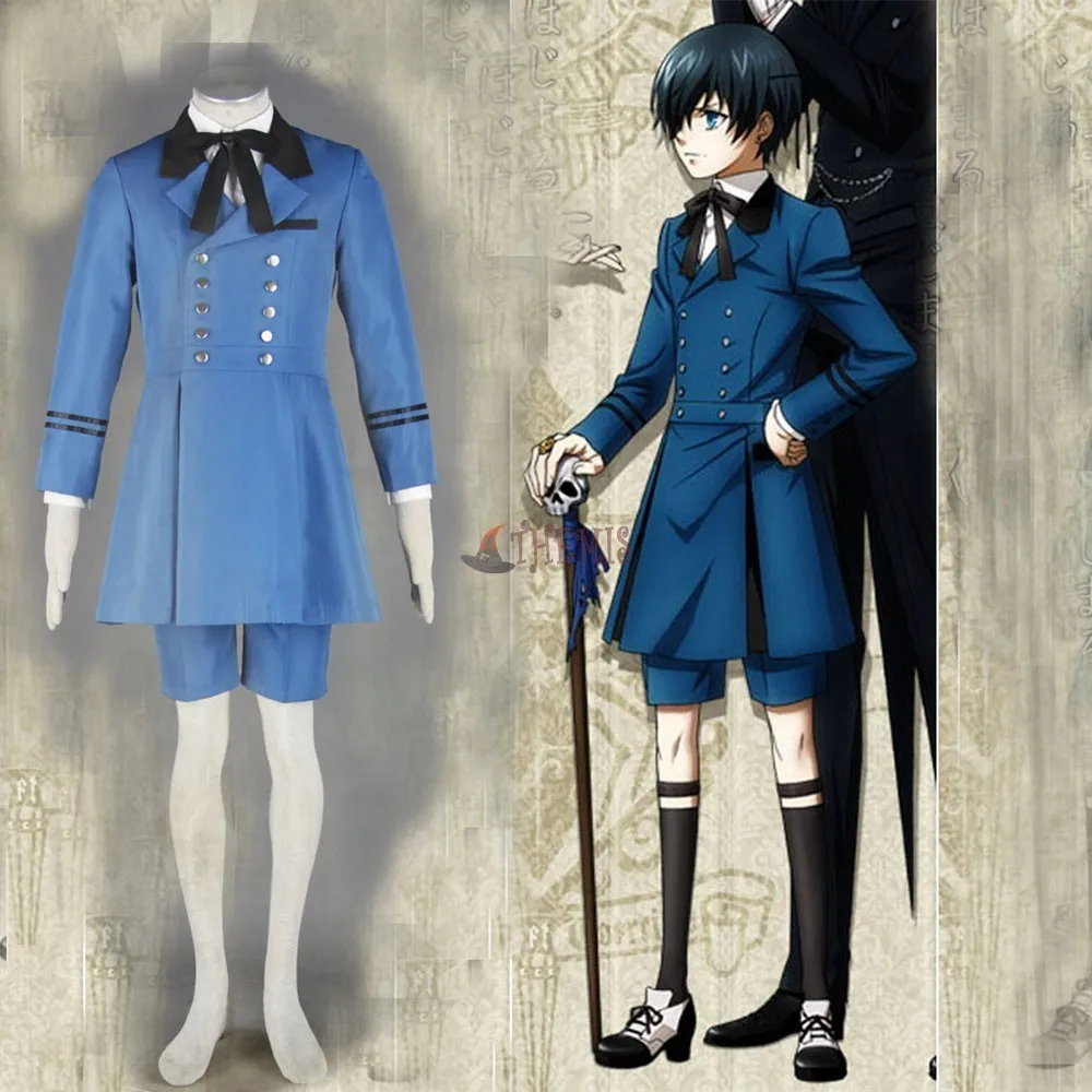 Athemis Темный Дворецкий kuroshitsuji Ciel Phantomhive Косплей Костюм высокого качества любой