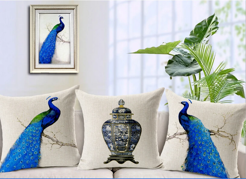 3 Pcs/lot Removable Washable Small Fresh Blue Peacock Sofa Cushion Cover Car Pillowcase Home Decortion Pillow Sets 45*45cm
3 Pcs/lot Removable Washable Small Fresh Blue Peacock Sofa Cushion Cover Car Pillowcase Home Decortion Pillow Sets 45*45cm