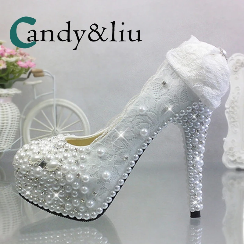 White Pearl Wedding Shoes Butterfly Bowknot Super High Heel Women Pumps with Platform Beaded for Party Banquet Evening Dress
White Pearl Wedding Shoes Butterfly Bowknot Super High Heel Women Pumps with Platform Beaded for Party Banquet Evening Dress